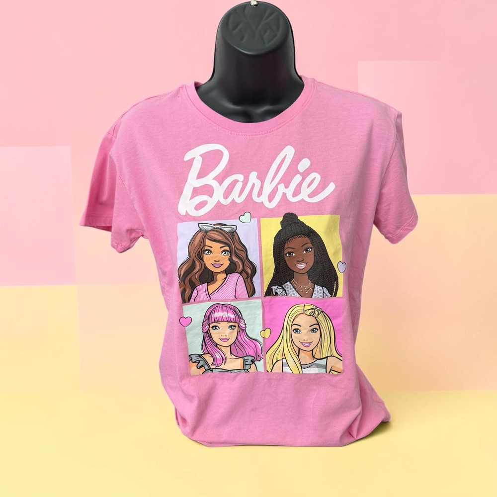 Barbie Girls Pink Graphic T-Shirt Short Sleeve Crewneck XL Kids